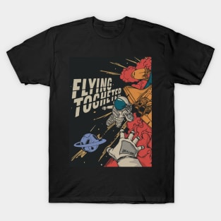 Astronaut Flying Together T-Shirt